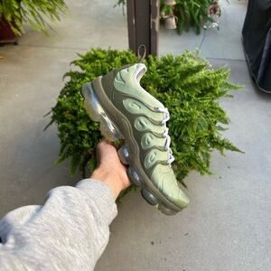 Green Athletic Sneakers with Clear Sole